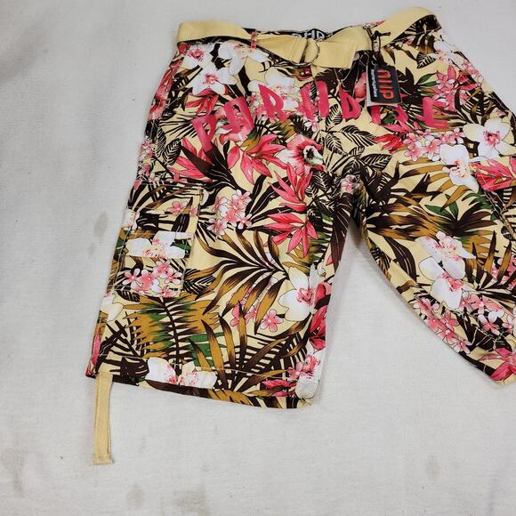 Another Hype Piece Shorts Sz 38 Mens AHP Hawaiian Colorful Floral Bermudas Y2k - Picture 3 of 16